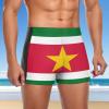 EARMUT Men's Swimwear Suriname Flag Briefs Swim Trunk Square Leg Boxer Board Shorts Swimsuit view 4
