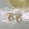 Austrian Crystal Earrings Handmade Gold Plated Sparkling Clear Crystal Clip Earrings Retro Dangle Earrings for Women view 2