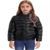 Oyolan Youth Boys Girls Winter Coat Water-Resistant Hoodie Zipper Puff Jacket Warm Lightweight Down Coat Black 13-14 Years view 1