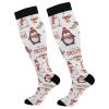 Wusikd Snowman Santa Compression Socks for Women and Men Circulation Penguin Long Socks for Athletic Running 1 view 1