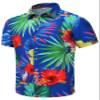 SheLucki Hawaiian Shirt for Men, Unisex Summer Beach Casual Short Sleeve Button Down Shirts, Printed Palmshadow Clothing Pineapple Dark Blue 3XL view 1