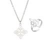 Witch Knot Ring Necklace Jewelry Set Stainless Steel Adjustable Witchcraft Celtic Love Knot Open Ring Celtic Quaternary Wiccan Witches Knot Ring Witchcraft Amulet Jewelry Birthday Gift(Set A) view 1