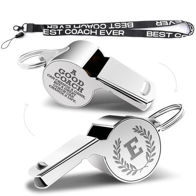Letters Coach Gifts, Whistle for Coaches, Whistle Emergency, Thank You Coach Gifts, Coaches Whistle with Lanyard Cheer Coach Gift for Men Women Teachers Referees School Sports Coach Outdoor, Letter E