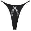 Southern Sisters Crossed Pistols Revolver Country and Western Ladies Thong Small Black view 1
