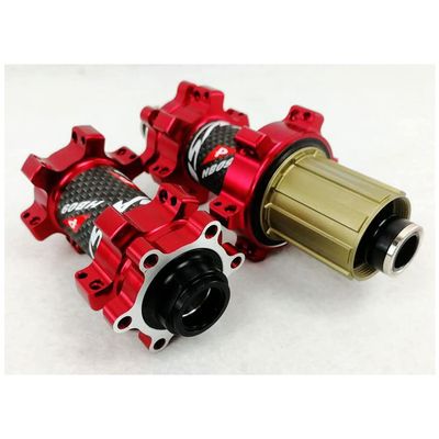 KOVBOX Mountain Bike Hubs 24 Holes Straight Pull MTB Disc Brake Hub Set Sealed Bearing Front 100mm Rear 142mm Thru Axle,for 7-12 Speed Cassette (Size : 24H Red)