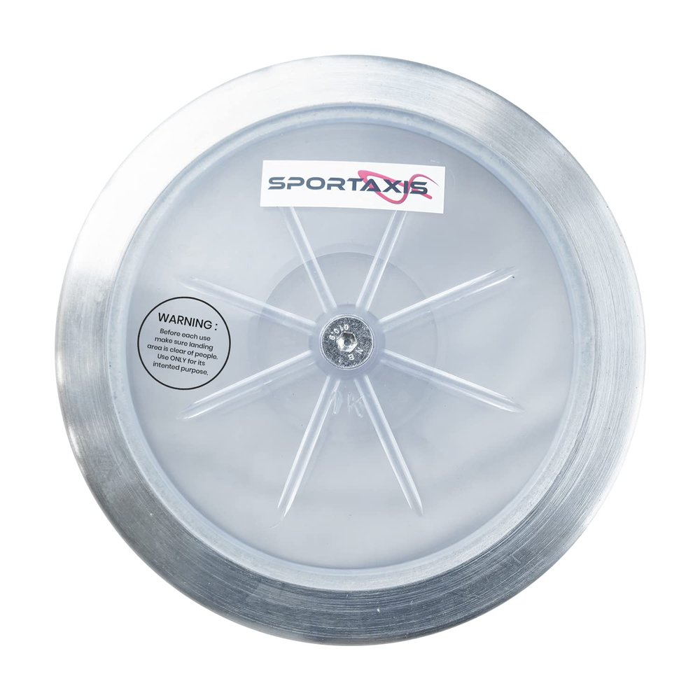 SPORTAXIS Transparent Discus Throw - 1 KG, 83% Rim Weight, Steel Rim - Ideal for Beginners & Intermediates in Track & Field - Enhance Your Discus Throwing Skills Performance Enhancer
