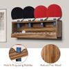 Ping Pong Paddle Storage Rack Table Tennis Racket Display Wall Mounted Holder for 4 Paddles and Balls Storage in Bar Room, Game Room, Office Break Room, Garage, Bedroom, Home, Rustic Burnt view 4
