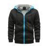 Mens Sweatshirts Crewneck, Fashion Hoodies for Men Big and Tall Sweatshirts Heavy Hoodies Work MenS Zipper Pullover Long Sleeve Hooded Sweatshirt Tops Blouse Full Zip Hoodies (XL, Dark Blue) view 3