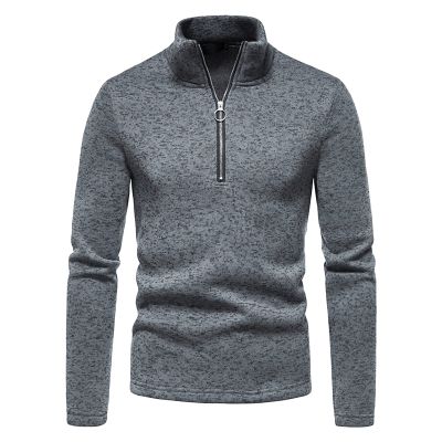 JEsilunmaMY Mens Turtleneck Sweatshirt Quarter-Zip Long Sleeve Casual Knitted T-Shirt Solid Casual Sports Pullover Sweaters (Dark Grey,Large)
