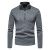 JEsilunmaMY Mens Turtleneck Sweatshirt Quarter-Zip Long Sleeve Casual Knitted T-Shirt Solid Casual Sports Pullover Sweaters (Dark Grey,Large) view 1