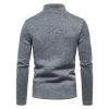 JEsilunmaMY Mens Turtleneck Sweatshirt Quarter-Zip Long Sleeve Casual Knitted T-Shirt Solid Casual Sports Pullover Sweaters (Dark Grey,Large) view 3