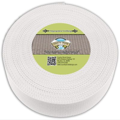 Country Brook Design - 2 Inch White Polypropylene (Polypro) Webbing, 50 Yards
