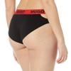 HUGO Mens Cut-out Waistband Cotton Brief Bikini Style Underwear, Solid Black/Red Flame, Medium US view 2