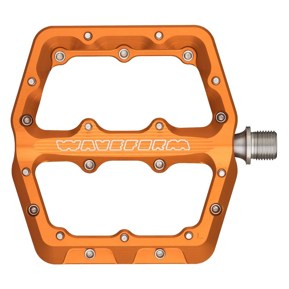 Wolf Tooth Waveform Aluminum Pedals - Large - Black (Orange, Large)