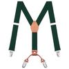 Buyless Fashion Adjustable Suspenders for Kids - 26" Elastic Straps 1" - Leather Y Shape Back - 5151 - Hunter-Green view 1