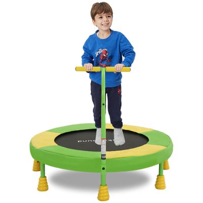 SkyBound 36 Inch Indoor Trampoline for Kids - Kid Trampolines with Handle - Toddler Tranpoline with Upgraded 2.0mm Steel Pipe and Handlebar - Mini Indoor Trampoline for Kids Age 3 and Above