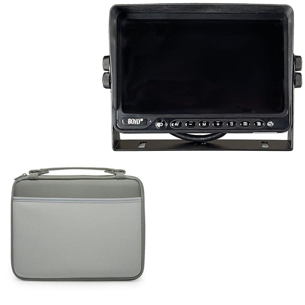 BoxWave Case Compatible with BOYO Vision VTM9003QFHD - Hard Shell Briefcase, Slim Messenger Bag Briefcase Cover Side Pockets - Pewter