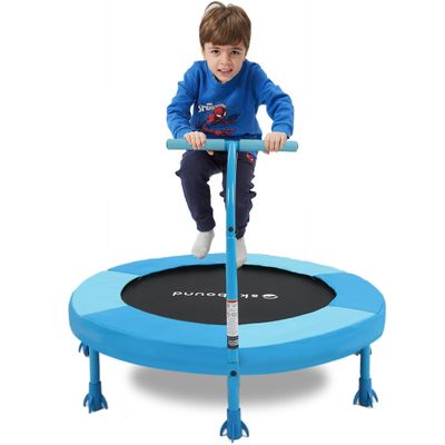 SkyBound 36 Inch Indoor Trampoline for Kids - Kid Trampolines with Handle - Toddler Tranpoline with Upgraded 2.0mm Steel Pipe and Handlebar - Mini Indoor Trampoline for Kids Age 3 and Above