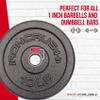 Standard 1 inch Cast Iron Weight plates 25lbs - Superior Hammertone Finish, Wider Range 1.25 - 50 lbs Weights. Ideal for Dumbbell Handles, 1in Barbells, Adjustable Kettlebell Handles - Sold in Pairs view 3