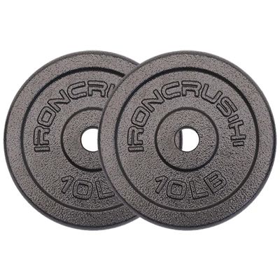 Standard 1 inch Cast Iron Weight plates 10lbs - Superior Hammertone Finish, Wider Range 1.25 - 50 lbs Weights. Ideal for Dumbbell Handles, 1in Barbells, Adjustable Kettlebell Handles - Sold in Pairs
