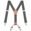 Buyless Fashion Adjustable Suspenders for Kids - 26" Elastic Straps 1" - Leather Y Shape Back - 5151 - Charcoal-Gray view 1