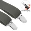 Buyless Fashion Adjustable Suspenders for Kids - 26" Elastic Straps 1" - Leather Y Shape Back - 5151 - Charcoal-Gray view 2