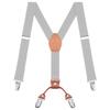 Buyless Fashion Adjustable Suspenders for Kids - 26" Elastic Straps 1" - Leather Y Shape Back - 5151 - Gray view 1
