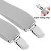 Buyless Fashion Adjustable Suspenders for Kids - 26" Elastic Straps 1" - Leather Y Shape Back - 5151 - Gray view 2