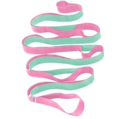 TECEUM Stretching Strap for Yoga & Physical Therapy  Soft Cotton for Sensitive Skin  Gentle Touch  10 Loops Non-Elastic Leg Strap for Stretching, Exercise, Pilates, Rehabilitation  Men & Women