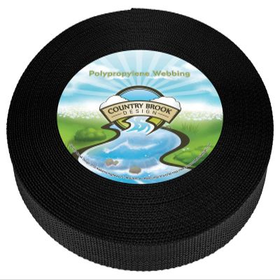 Country Brook Design - 5/8" Heavy Polypropylene Webbing Strap - 470 LB Tensile Strength - Soft & Flexible, Versatile Strap for Outdoor Use - 100 Yards, Black