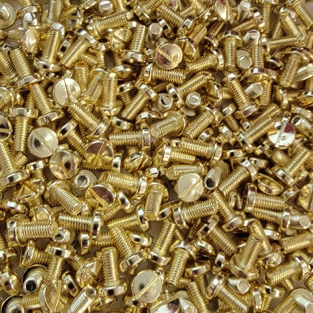 4 x 1911 Pistol Grip Screws - Handles Polished with Real 24k Gold Plated