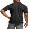 CQR Men's Polo Shirts, Tactical Short Sleeve Golf Performance Shirts, Lightweight Dry Fit UPF 50+ Pique, Frost Essential Black, Large view 3