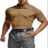 CQR Men's Polo Shirts, Tactical Short Sleeve Golf Performance Shirts, Lightweight Dry Fit UPF 50+ Pique, Frost Essential Coyote, Medium view 2