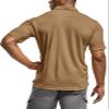 CQR Men's Polo Shirts, Tactical Short Sleeve Golf Performance Shirts, Lightweight Dry Fit UPF 50+ Pique, Frost Essential Coyote, Medium view 4