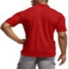 CQR Men's Polo Shirts, Tactical Short Sleeve Golf Performance Shirts, Lightweight Dry Fit UPF 50+ Pique, Frost Essential Red, X-Large view 3