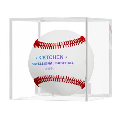 Acrylic Cube Baseball Holder, UV Protected Official Baseball Autograph Display Case, Memorabilia Display Storage Box for Golf Tennis Billiard (1pack)
