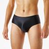 easyforever Men's Glossy Oily Briefs Sexy Seamless Silky Bikini Underwear Sissy Panties Lingerie Black X-Large view 4