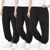 Sweet Hearts Girls Sweatpants - 3 Pack Super Soft Performance Jogger Girls Pants: Made in USA (Sizes 5-18), Size 18, Black/Black/Black view 1