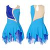 Agoky Figure Ice Skating Dress for Girls Sparkle Ballet Leotard Tutu Skirt Leotard Roller Skater Gymnastic Bodysuit Blue 16 Years view 3
