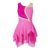 Agoky Figure Ice Skating Dress for Girls Sparkle Ballet Leotard Tutu Skirt Leotard Roller Skater Gymnastic Bodysuit Rose Pink 6 Years