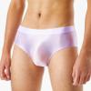 easyforever Men's Glossy Oily Briefs Sexy Seamless Silky Bikini Underwear Sissy Panties Lingerie Purple Medium view 4