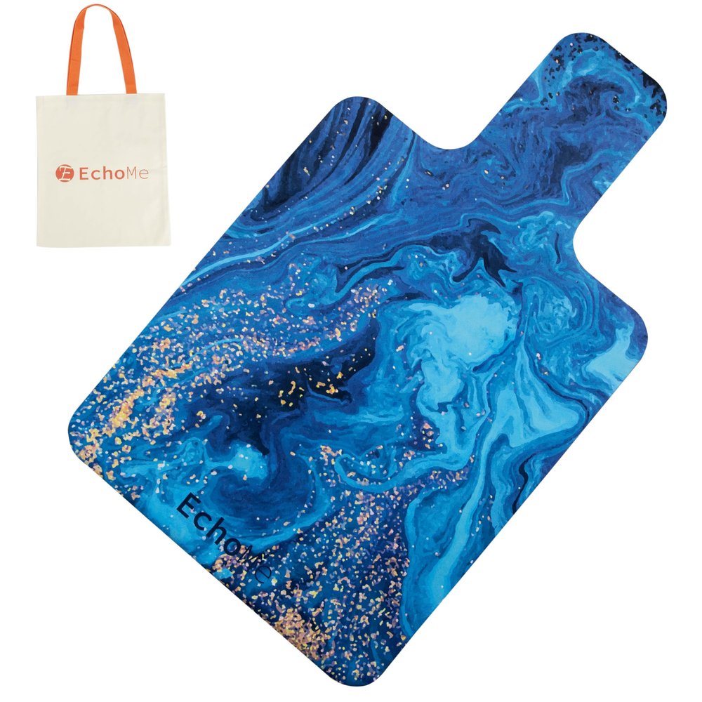 Echome Pilates Reformer Mat Towel with Shoulders, Non Slip, Portable, Blue