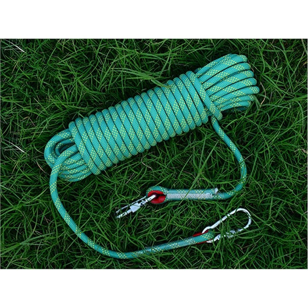 10mm Climbing Rope Outdoor Static Rock Rope High Strength Safety Rappelling Rope 32ft 66ft 131ft 262ft 525ft Heavy Duty Rope for Hiking Mountaineering Training Rescue Fire Escape ( Color : Green , Siz
