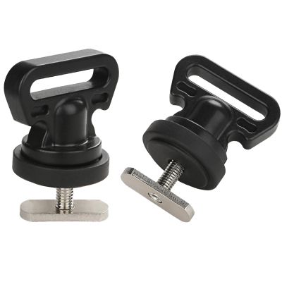 Atader Tie Downs for Kayak Track Mount, Track Mount Vertical Tie Downs for Securing Cooler, Crate and Other Kayak Accessories to Track, 2 Pcs, Black
