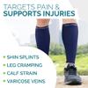 Run Forever Calf Compression Sleeves for Men and Women - Leg Compression Sleeve - Footless Compression Socks for Runners, Shin Splints, Varicose Vein & Calf Pain Relief - Navy Blue Large view 4