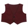 ranrann Kids Boys Formal Suit Vest Dressy Waistcoat Tuxedo Dress Vest for Wedding Prom Birthday Party Burgundy 10 Years view 1