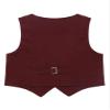 ranrann Kids Boys Formal Suit Vest Dressy Waistcoat Tuxedo Dress Vest for Wedding Prom Birthday Party Burgundy 10 Years view 2
