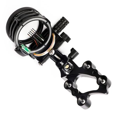 Archery 5 Pin Bow Sights Compound Bow Sight 0.019'' Optical Fiber CNC Aluminum Micro-Adjust Bow Sight with Bow Sight Light for Left-Handed and Right-Handed Universal