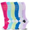 fenglaoda Compression Socks Women Men 6 Pairs, Knee High Best Support Circulation Socks for Running, Travel, Flight, Nurse view 1