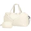 Ceneda 20" Gym Bag for Women with Wet Pocket & Shoe Compartment, Lightweight Duffel Waterproof Carry On Duffle for Travel, Yoga, Overnight (Ivory) view 1